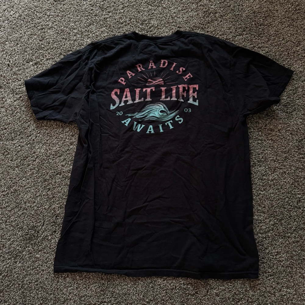 Salt Life Black and Pink Short Sleeve Tee